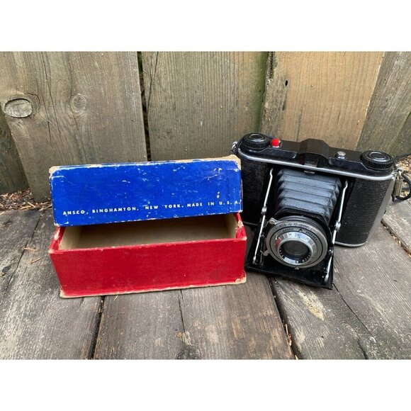 Vintage 1953 Ansco B2 Speedex 120 Film Camera 85mm F4.5 Lens Anastigmat WITH BOX - Picture 13 of 14